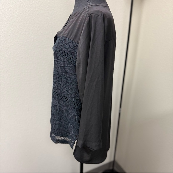 Zac & Rachel Elegant Black Lace Overlay Women's Top. Size Large - Picture 2 of 8